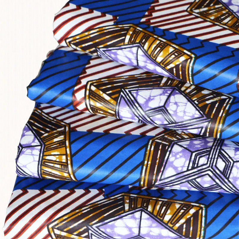 Новое поступление африканская восковая ткань высокого качества Чистый хлопок синяя ткань с принтом для женщин платье воск Java