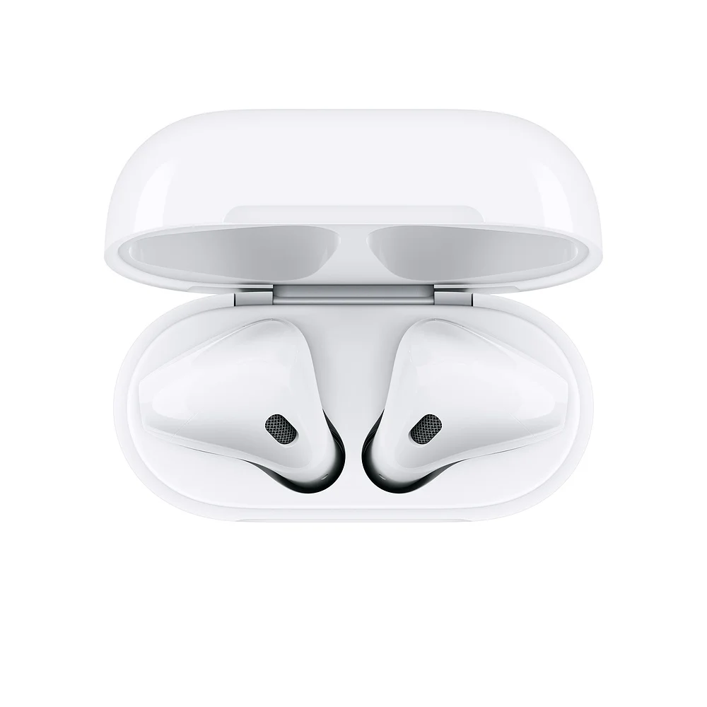 Оригинальные Apple AirPods 2nd с зарядным чехлом беспроводные Bluetooth наушники стерео музыкальные наушники для iPhone 7 8 iPad Mac часы