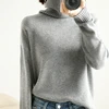 Super soft 100% wool new cashmere sweater women's high collar thickened loose loose solid color long sleeve sweater simple lazy ► Photo 2/6