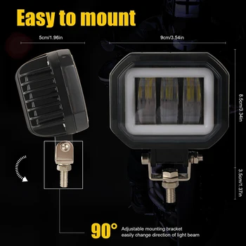 

Boat Work Light Cool White 6000K 3.5inch 30W Motorcycle Accessory Square