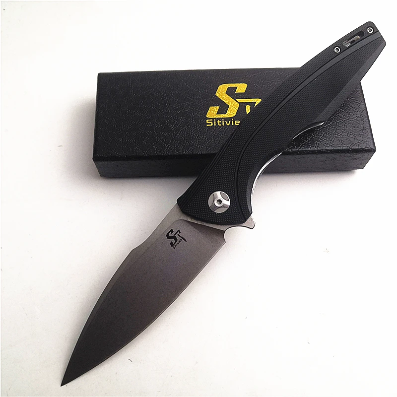 Sitivien-Pocket Folding Knife, G10 Handle, Rolamento de