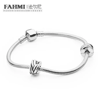 

2020 100% 925 Sterling Silver Elegant Retro Personality Feather Safety Buckle 590702HV BRACELET Set WITH CLASP Charm USB7951