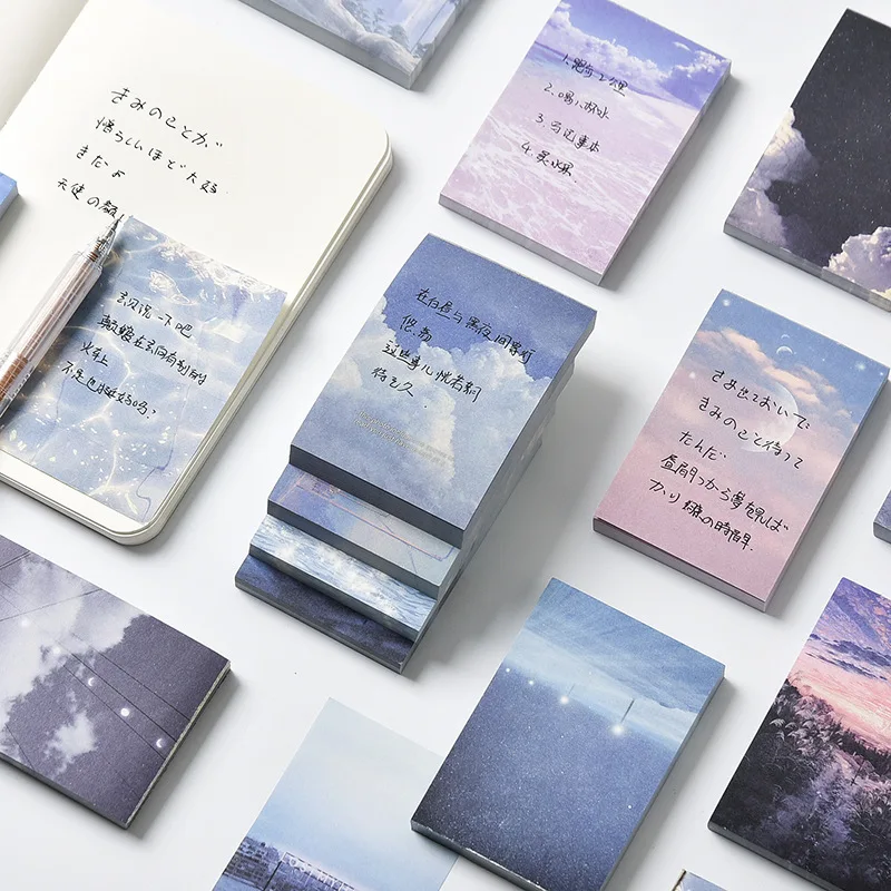 100 шт./компл. блокнот для записей переносной Ландшафтный записная книжка Офисная