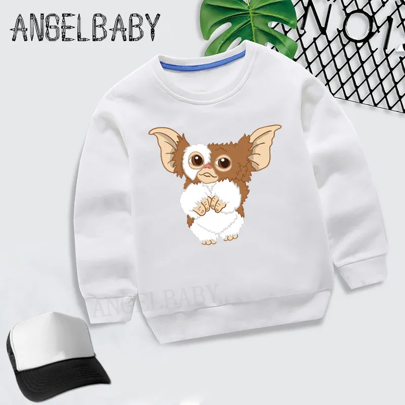 Детские худи для мальчиков и девочек с героями мультфильмов Gremlins Gizmo детские осенние Топы, хлопковая одежда для малышей KYT5170 - Цвет: 5170D-White