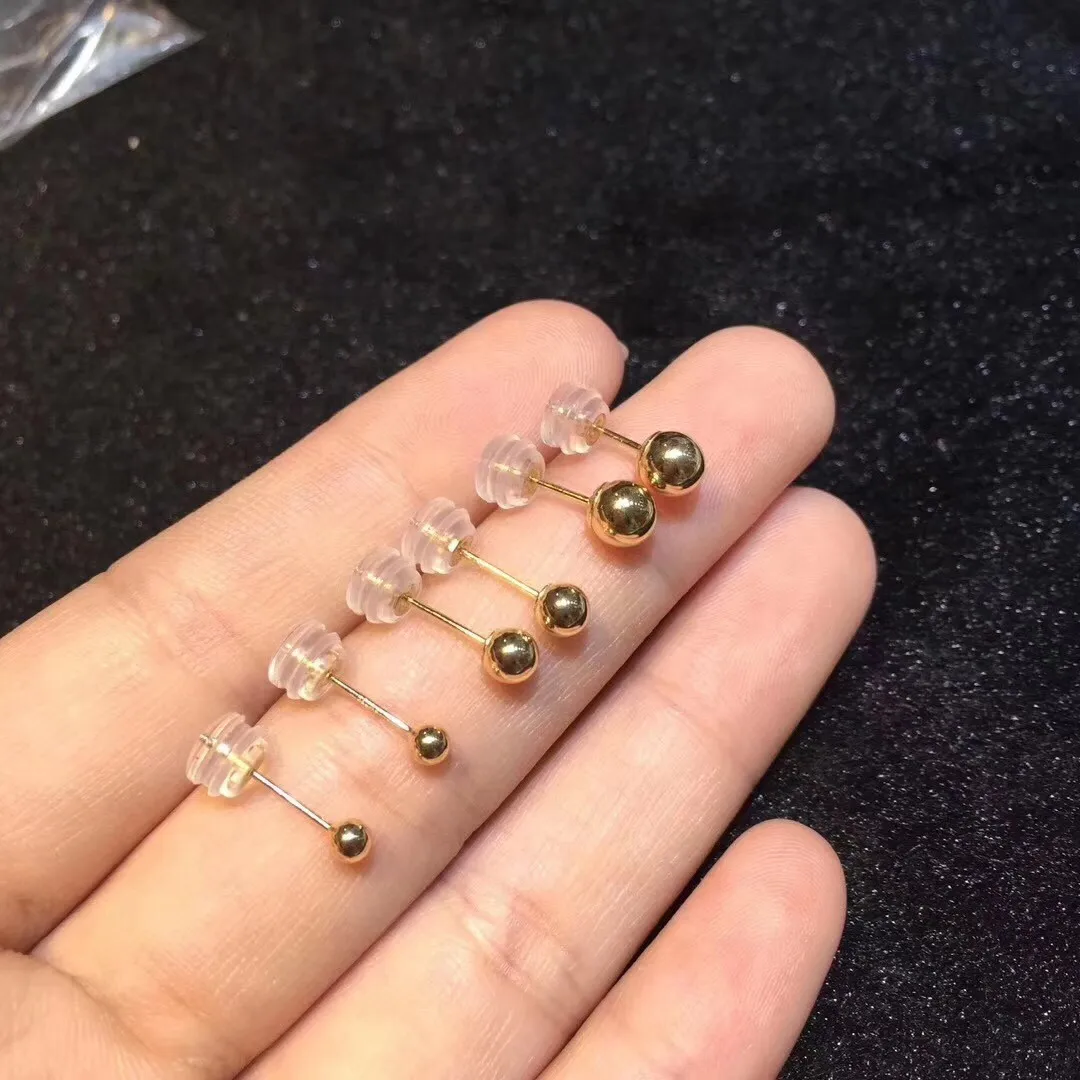 Серьги-гвоздики женские из желтого золота 18 К | Украшения и аксессуары