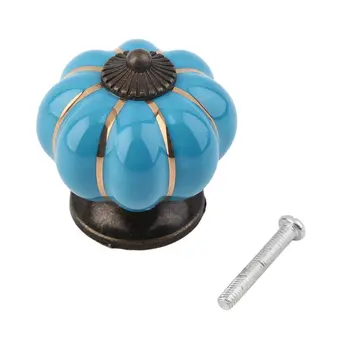 

40mm Ceramic Pumpkin Retro Door Knobs Cabinet Drawer Locker Pull Handles