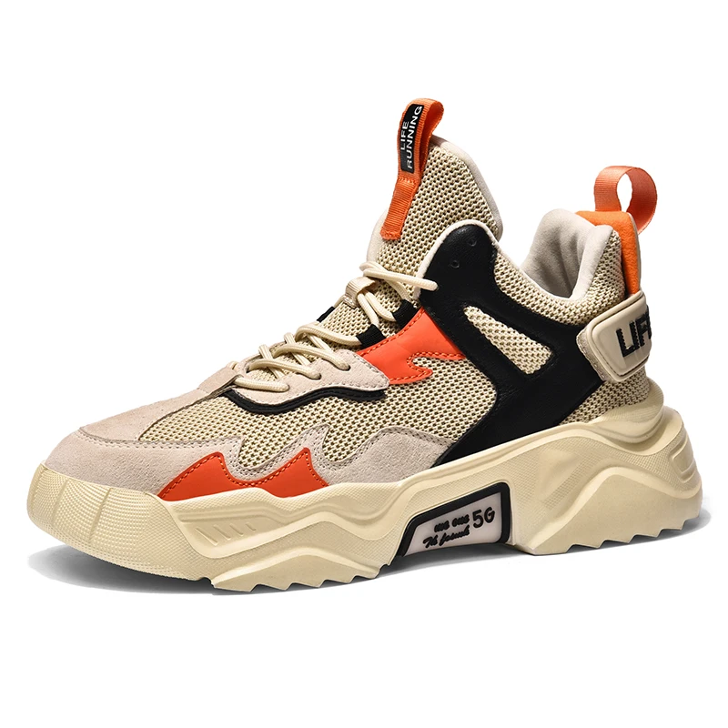 

Men's High-Top Walking Shoes Casual Fashion Outdoor Sports Shoes Lightweight Comfortable Thick-soled Daddy Shoes Wild Tide