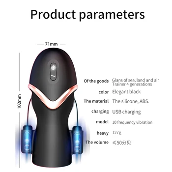 10 Frequency Auto Mastuburator Adult Toys Vibrator Glans Penis Training USB Charge Masturbation Device Erotic Sex Toys for Men 6