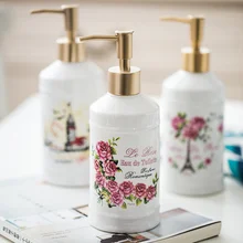 Европейский керамический диспенсер для мыла, бутылка для эмульсии, дезинфицирующее средство для рук, гель для душа, бутылка для шампуня, держатель для жидкого мыла для ванной комнаты