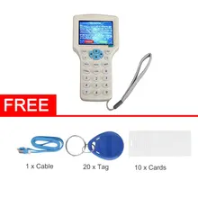 Lector de tarjetas RFID Nfc, módulo de escritura con 10 frecuencias en inglés, copia M1, 13,56 MHZ, programador de duplicador cifrado, USB, NFC, tarjeta de etiqueta UID