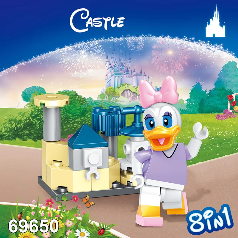Dream Castle Play Set Mickey Minnie Mice Donald Duck Daisy Mini Toy Figure for kid Building Block Brick Compatible with Lepining
