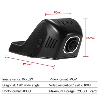 

Hot Rearview Car DVR Camera Full HD 1080P 170 Degree Video Recorder Dash Camera Starlight Night Hiden type Camera DVRs Register