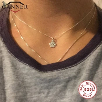 

925 Sterling Silver Cute Cat Claw Pendant Necklace Women Simple Silver Color Chains Necklace Party/Birthday Gift Dropshipping