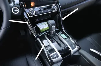 

Car accessories Car modification Piano Black Gloss Dashboard Gear Side Cover Trim For Honda Civic 2016 2017