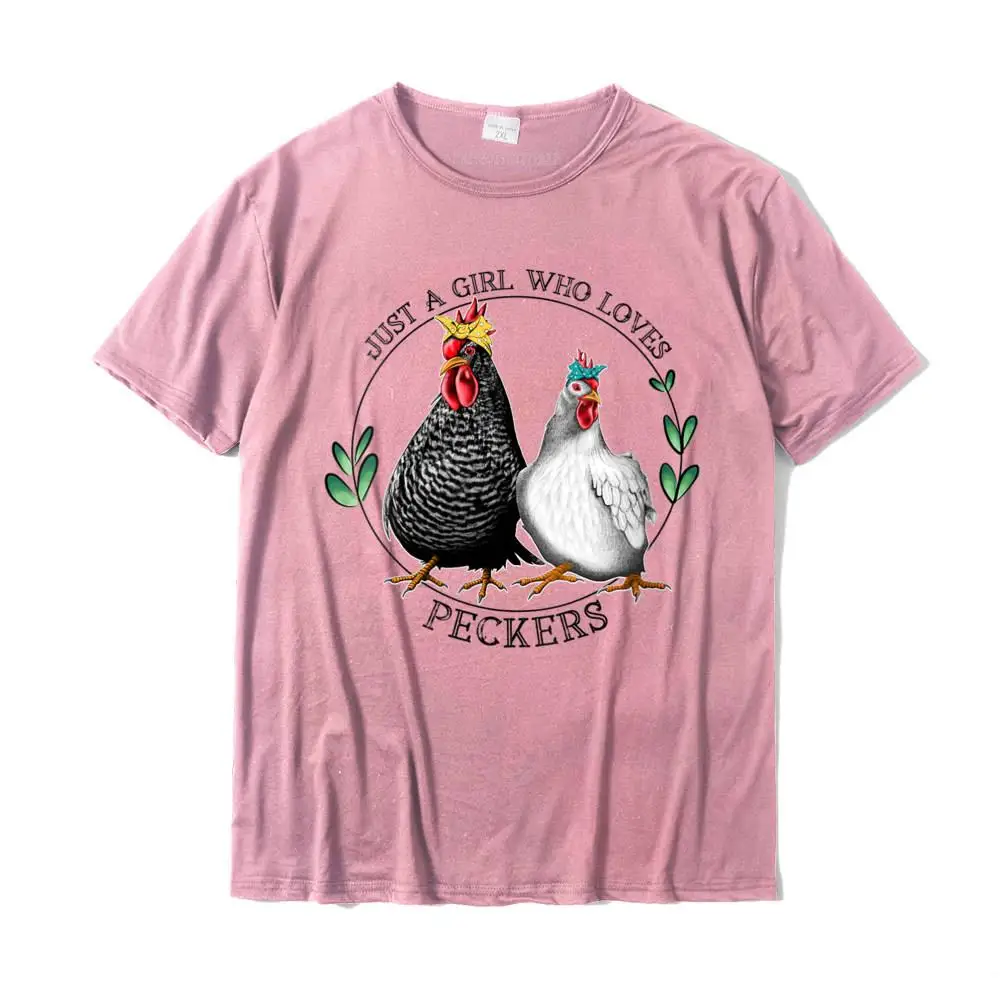 Hip hop Top T-shirts Design Short Sleeve Coupons O-Neck 100% Cotton Tops Tees Unique Tee Shirts for Men Summer/Fall Womens Just A Girl Who Loves Peckers Funny Womens Chicken Gift V-Neck T-Shirt__24897 pink