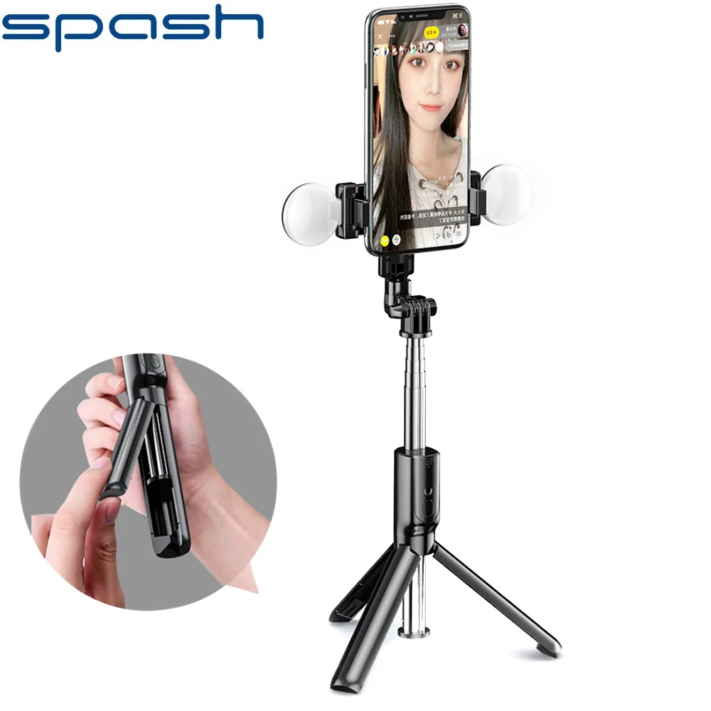 

SPASH selfie stick tripod monopod bluetooth remote control phone clip handphone live photo holder camera selftimer artifact rod