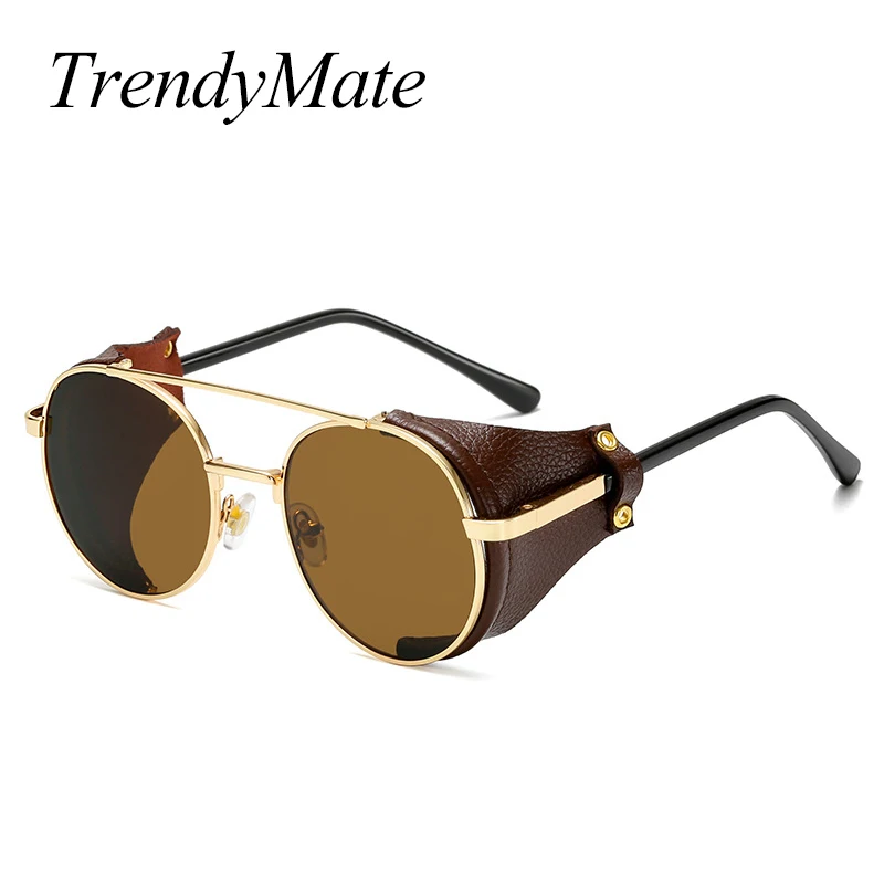 

Fashion Round Steampunk Sunglasses Brand Designer Women Men Vintage Punk Sun Glasses Luxury Sunglass UV400 Oculos de sol 5511