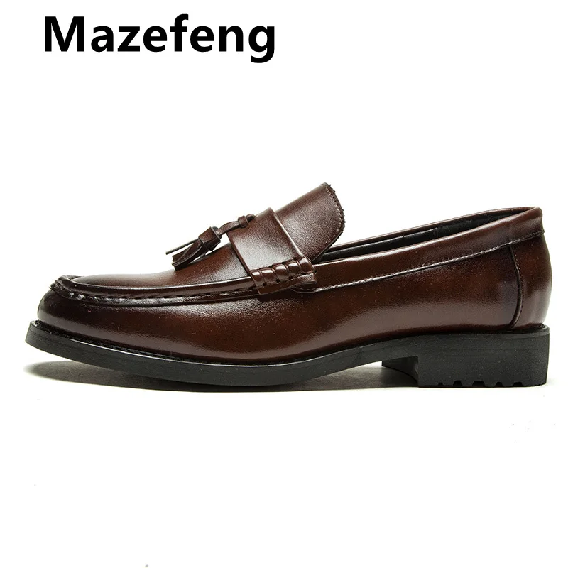 Mazefeng/Новинка года; Мужские модельные туфли; ручная работа; броги; кожаные свадебные туфли; мужские туфли на плоской подошве; кожаные оксфорды; официальная обувь