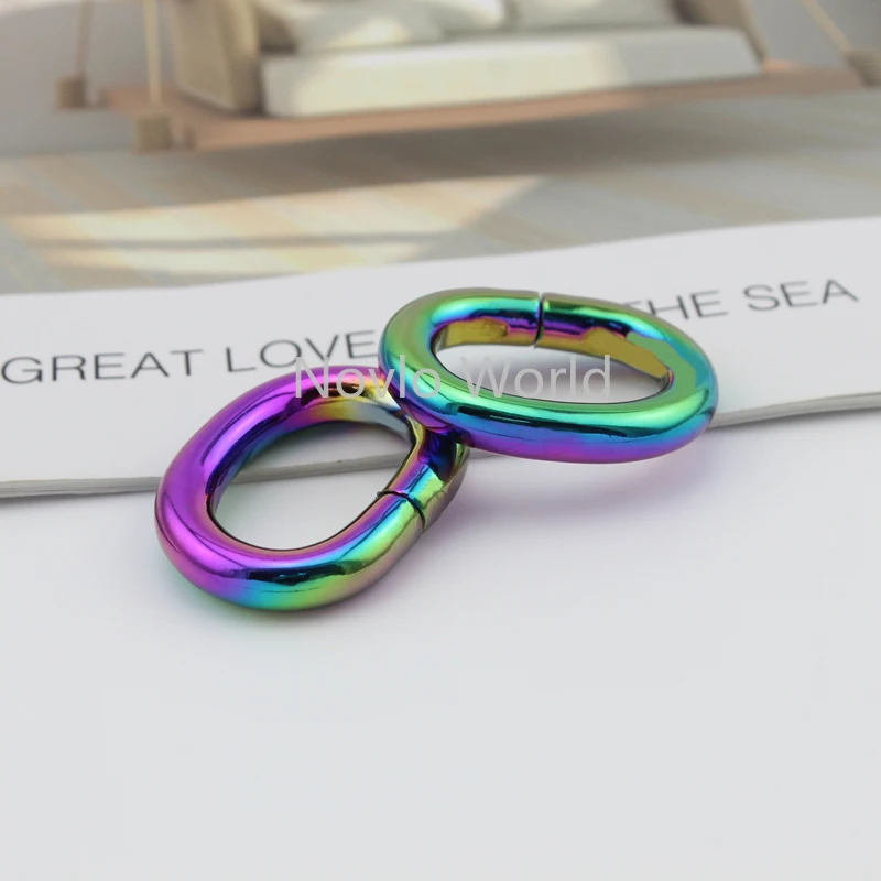 Wholesale 500pcs, inner width 19.8*12.5mm 3/4 inch, metal oval ring iron wire oval circle ring handbag purse opened oval buckle