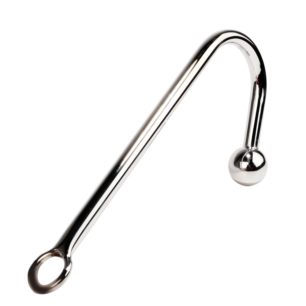 IKOKY Metal Anal Hook With Ball Prostate Massager Butt Plug Anus Dilator Stainless Steel Sex Toys