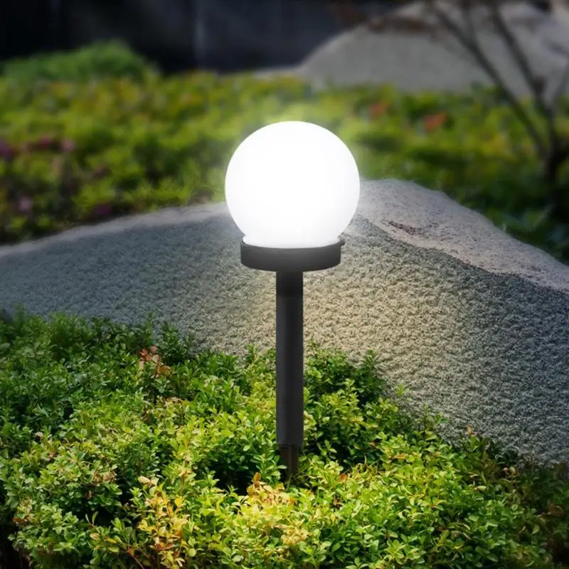 3 шт. светодиодный светильник для сада, солнечный круглый шар, автоматические водонепроницаемые наружные светильники для дорожки, лампа для газона, Настенный декор