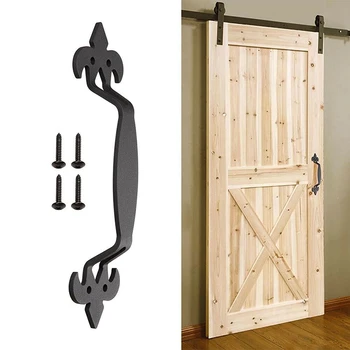 

Heavy Duty Easy Install Matte 4 Screws Wine Cellar Sliding Barn Door Handle Home Shed Garage For Sliding Gate Pulling Cast Iron