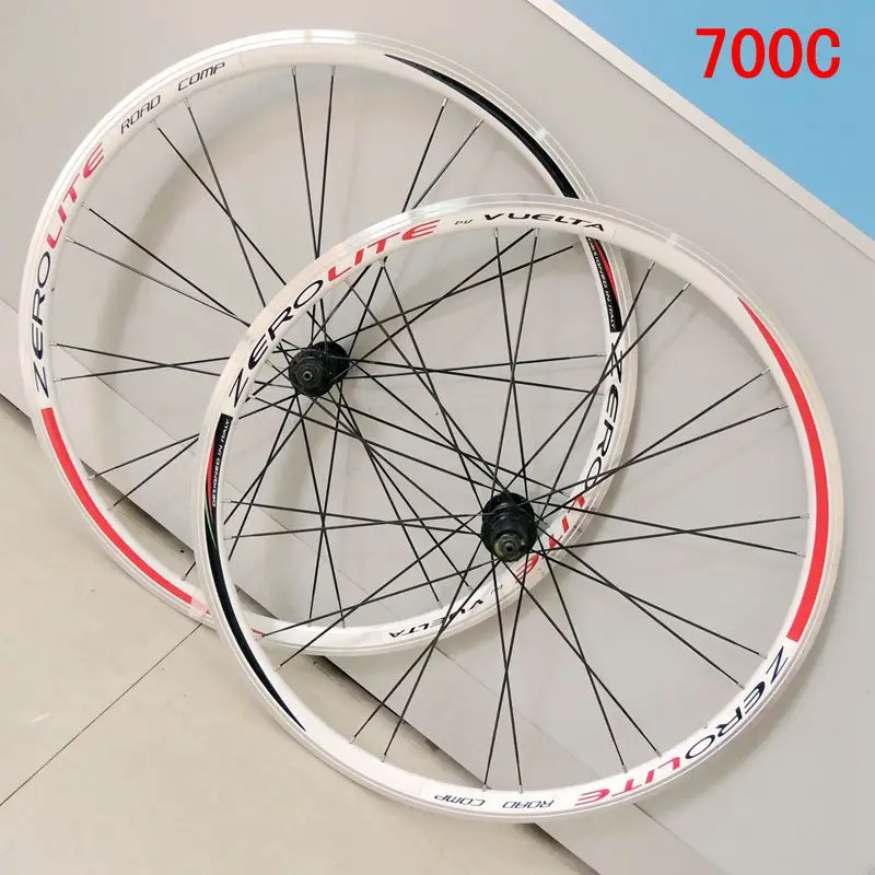Последний сток Super Light 700c Колесные диски из алюминиевого сплава для дорожного велосипеда V Тормозные колеса 24 часа Плоские спицы Велосипедное колесо