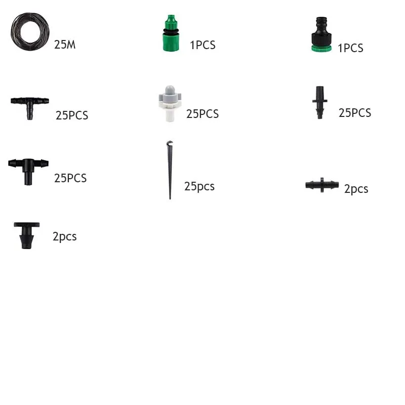 30 м капельного орошения комплект, растение для патио полива комплект садового сельского хозяйства парниковый туман охлаждения оросительной системы автоматический микро - Цвет: E