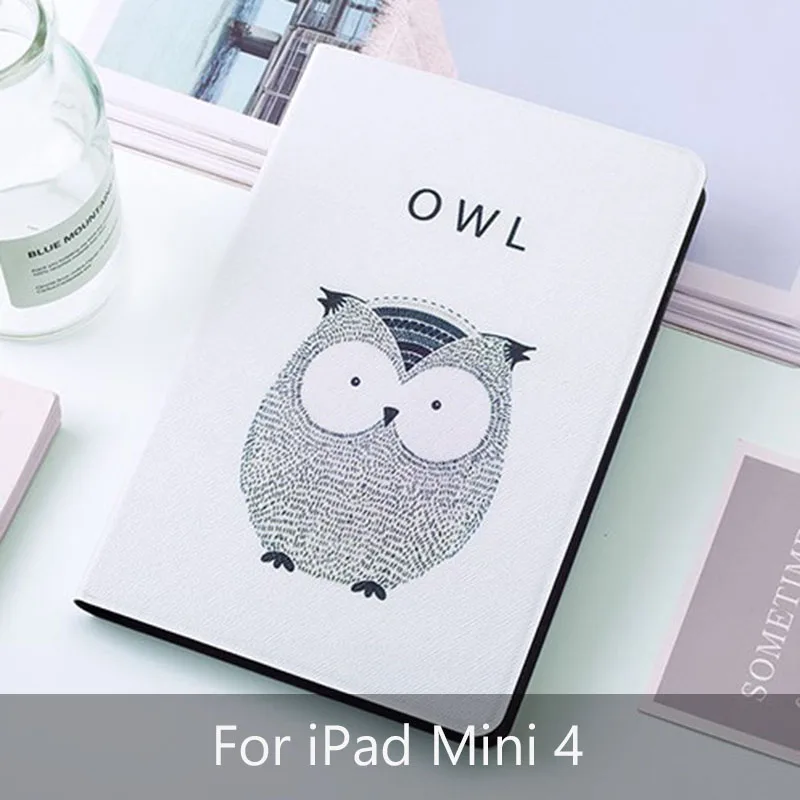 Для Ipad Mini 1 2 3 7,9 дюймов чехол мультфильм cмарт-чехол для планшета Авто Пробуждение/сна Стенд PU кожаный чехол для Apple Ipad Mini 4 Чехол - Цвет: Красный