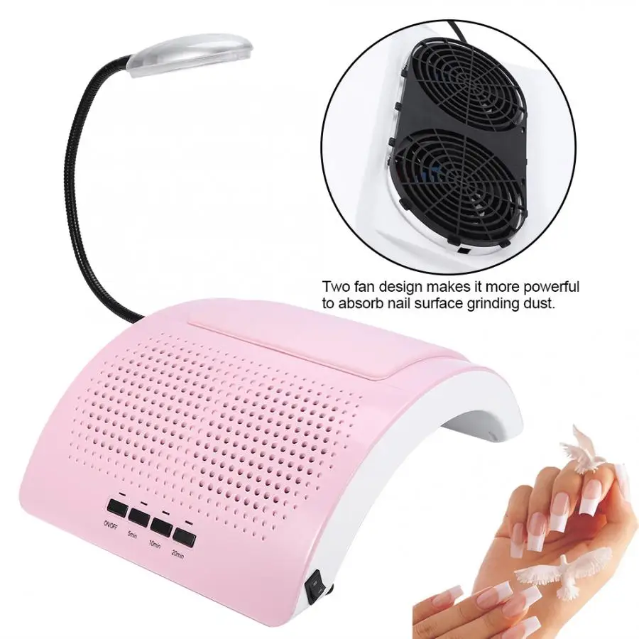

Nail Tools 60W Salon Suction Dust Collector Machine Vacuum Cleaner Nail Art Manicure Tool With LED Light Nails Accessoires
