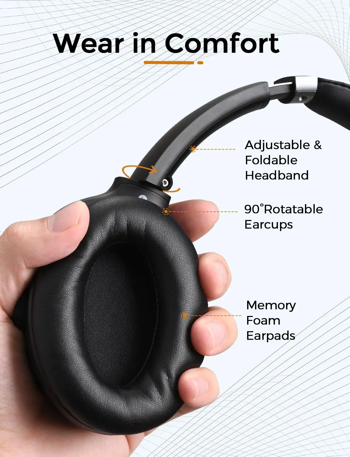 Mpow H12 IPO активные шумоподавляющие наушники 40 часов воспроизведения CVC 8 0 Mic Bluetooth 5