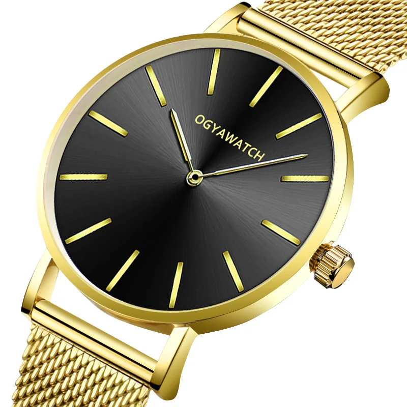 

OGYA Men Watches New Gold Thin Minimalist Watch Quartz Steel Belt Clock Fashion Simple Male Wrist Watch Relogio Masculino 2020