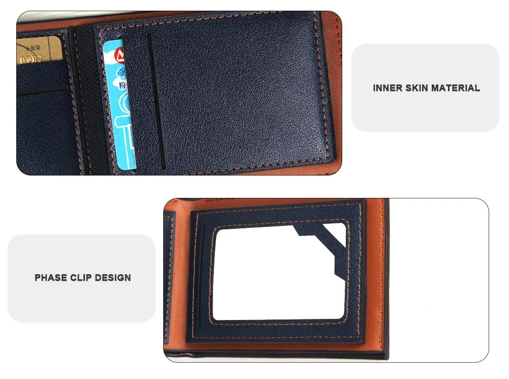 Классический Тонкий мужской кошелек, двойной кошелек для мужчин из искусственной кожи, короткий бумажник, много держателей для кредитных карт, мужские деловые повседневные кошельки