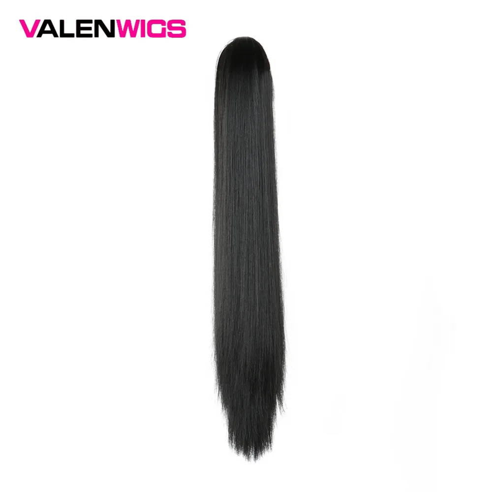 

Valentwigs Long Claw Ponytail Clip In Synthetic Hair Extensions 24 inches Straight Style Ponytail Hair Accessories for Women