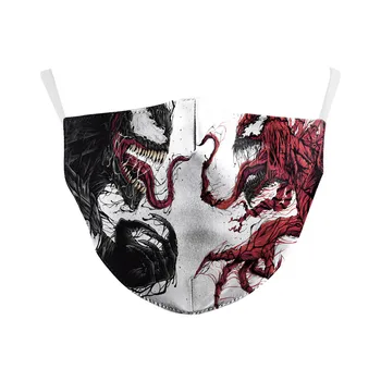 

Adult Dust Masks Printed Skull Venom Mask Fabric Mouth Muffle Colored Skull Cover Print Washable Face Masks pm2.5 Filter Mask