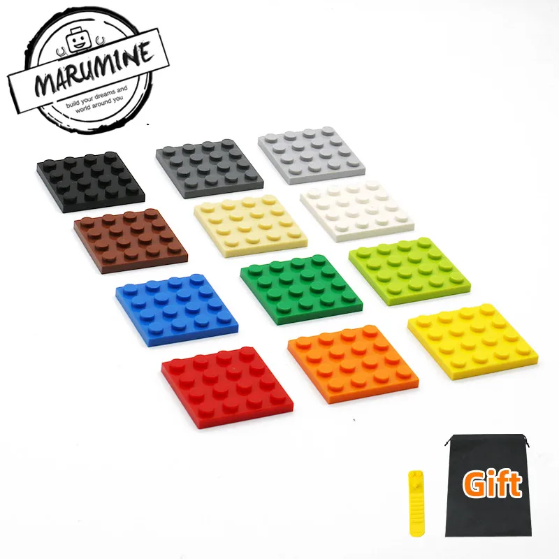 

MARUMINE 30PCS 4 x 4 Dots Plate Buiding Blocks DIY Classic Developing Educational Bricks Bulk Parts Construction Set