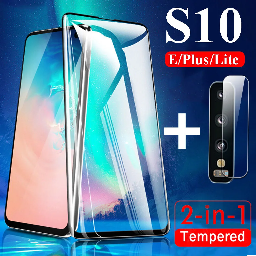 case s10 plus s10e tempered glass for samsung galaxy s 10 s10plus screen protector 10s lite lens camera protective sheet cover | Мобильные