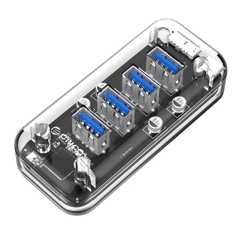 Разветвитель ORICO 4 порта USB usb-хаб прозрачный для ноутбуков ПК | Компьютеры и офис