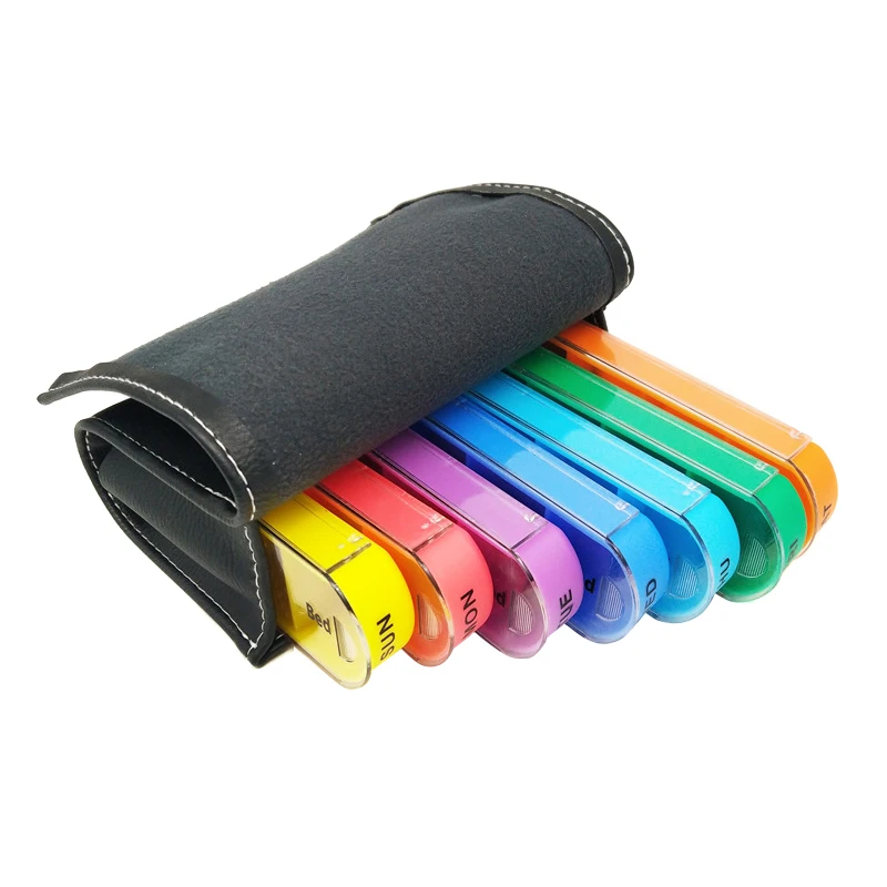 BPA-Free Pill Weekly Case Organizer Box легко скользить прочный кожаный чехол DC120