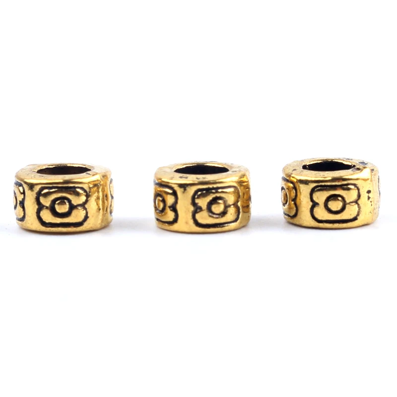 50pcs Spacer Beads Gold Color Rhinestone Rondelles Loose For Jewelry Making