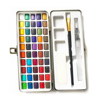 

50 Colors Solid Watercolor Paint Pigment Set Portable for Beginner Drawing Art N1HD