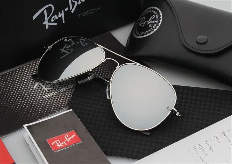 Rayban RB3025 авиа Пилот солнцезащитные очки мужские и женские поляризованные зеркальные УФ-очки модные классические очки для вождения, для рыбалки - Цвет: RB3025-5