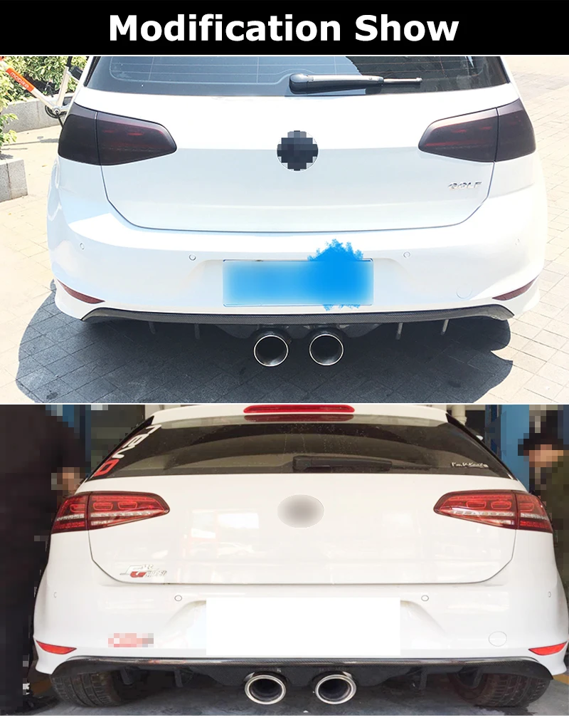 Golf 7 Rline углеродное волокно автомобильный средний задний бампер спойлер диффузор для Volkswagen VW MK 7 Rline хэтчбек