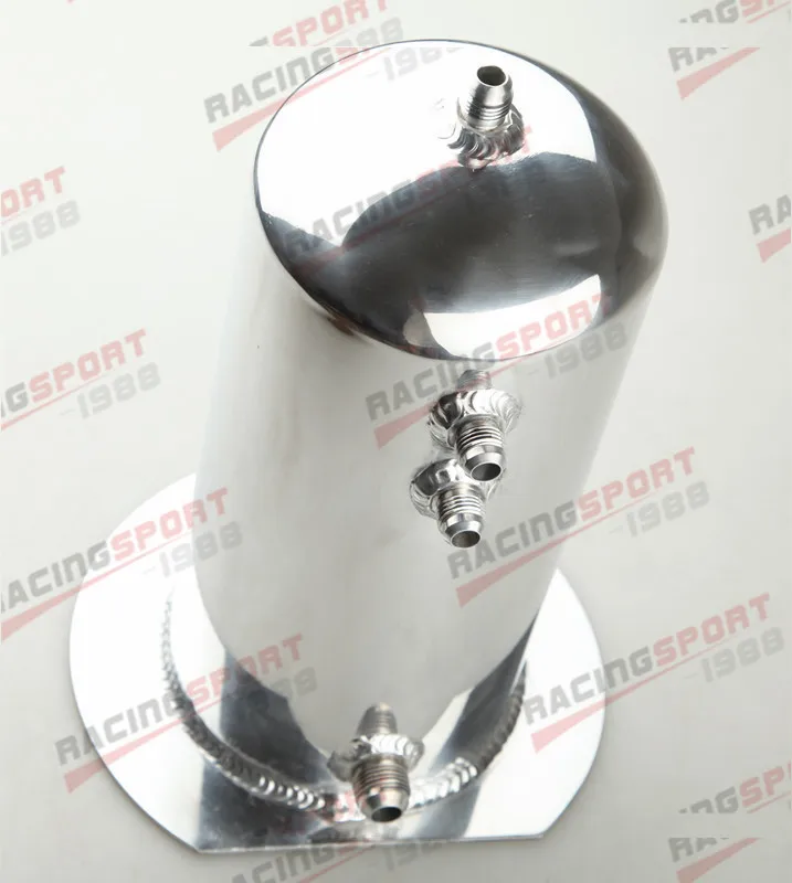 

2.5L Polished Fuel Surge Tank Swirl Pot Suit B-osch 044 Fuel Pump AN Fittings