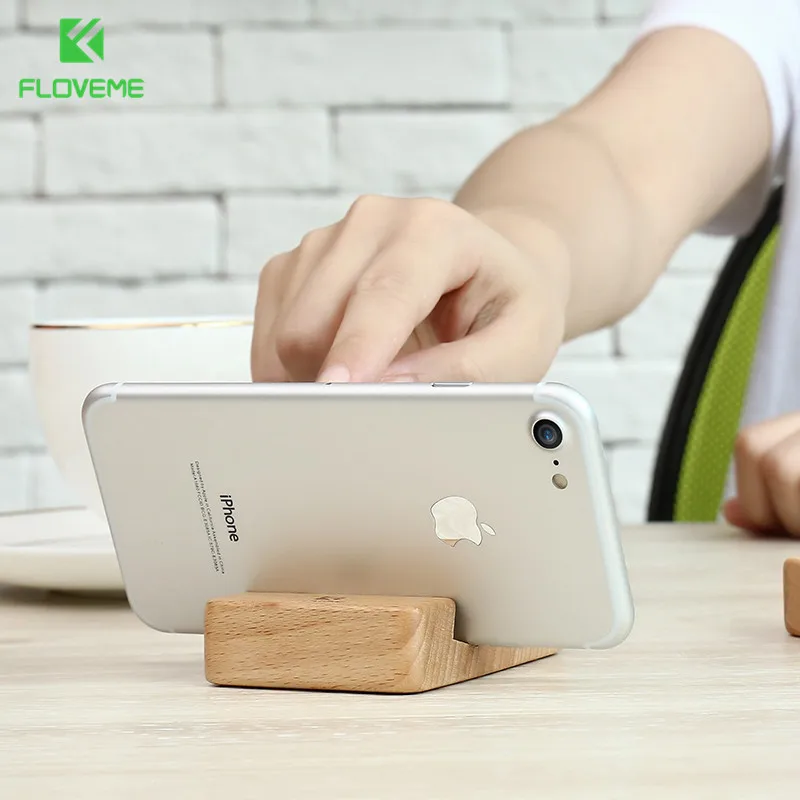  FLOVEME Telefon Halter Stehen Für iPhone 11 Pro Max XR 7 8 Holz Handy Stehen Schreibtisch Telefon H