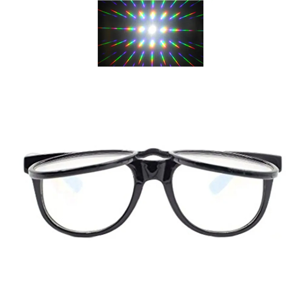 1pcs Clip On/Double 13500 Lines/Spirals Fireworks Rainbow Glasses,3D Clip-on/Flip UP Ultimate Prism Diffraction Gratings Glasses 