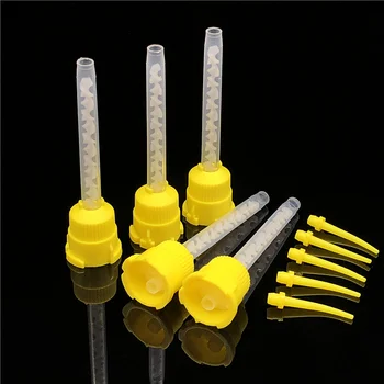 

Dental lab denture laboratory yellow tubes disposable silicone rubber mixed mixing tube mixer head