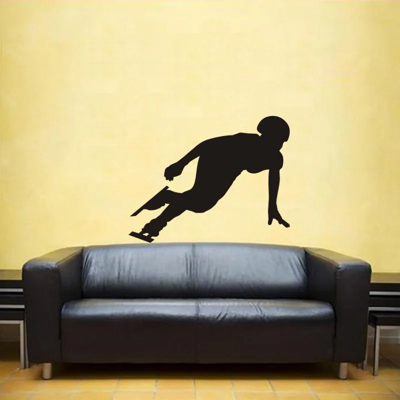 DCTAL Speed Skating Car Sticker Decal Skiing Ice Sports Posters Vinyl Wall Decals Pegatina Decor Mural Sticker