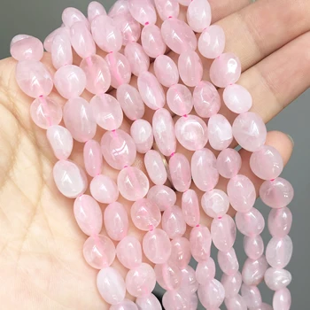 

Natural Stone Beads 8-10mm Irregular Pink Quartz Beads For Jewelry Making DIY Bracelet Necklace Earrings Accessories 15'' Strand