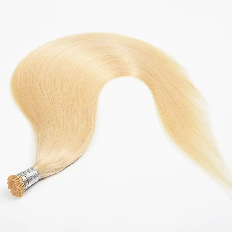 Hair Straight 613 Colored Nail I Tip Microlinks Hair Extensions Real Human Virgin Bundles100pcs/ Set Remy Ring